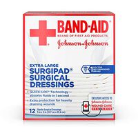 Band-Aid Brand Of First Aid Products Surgipad Surgical Dressings, 5 Inches By 9 Inches, 12 Count