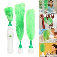 FXYHELLO Electric Dust Collector 360 Degree Feather Duster Dust Home Sweeper Automatic Spin Microfibre Cleaning Brush Duster Extendable Handle (Green)