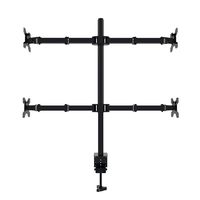 ELECWISH 4 Monitor Desk Mount Stand Height Adjustable Quad Monitor Stand with Full Articulation and Desk Clamp Holds 4 Screens up to 30 inches