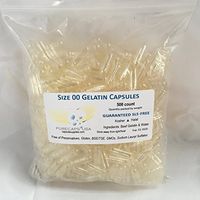 PurecapsUSA - Clear Empty Gelatin Capsules - Size 00 (500 Joined Capsules)