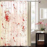 Door Cover,Blood Splatter Shower Curtain Spatter Psycho Horror Halloween Bathroom Fabric Blood Decoration Cloth Haunted House Scary City Scary Party Venue Decoration