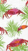 Entertaining with Caspari Crabby Guest Towels, Ivory, Pack of 15