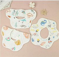 Baby Bib 8 Layer Cotton Gauze Baby Snap Bib 360 Degree Rotation Strong Absorbent Child Anti-Slobber Towel