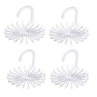 Dr.Pink 4 PCS White 360 Degree Rotating Twirl Tie Rack Adjustable Tie Belt,Multipurpose Organizer,Scarf Hanger Hook Ties Scarf for Closet Storage (4.4" White)