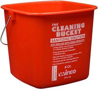 Winco PPL-6R Cleaning Bucket, 6-Quart, Red Sanitizing Solution