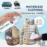 FunDiscount shop Waterless Clothing Cleansing Foam for Cleaning Helmet, Down Jacket, Clothes, Shoes, Sofa, Bags, and Washers, Multi-Purpose No Rinse Cleansing Foam Agent Liquid Spray (180ml)