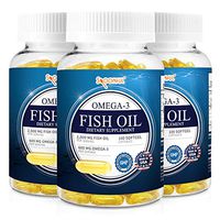 Spoonful Omega 3 Fish Oil 2000 mg, 100 Capsules, Rapid Release Softgels, NSF - Certified [3 PK]
