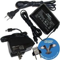 HQRP Kit (Desk + Wall) AC Adapter/Charger Compatible with JVC GR-D372 GR-D372U GR-D372US GR-D375 Camcorder with USA Cord & Euro Plug Adapter, Coaster