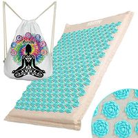 Back and Neck Pain Relief - Acupressure Mat for Massage - Natural Organic Linen Cotton Acupuncture Mat with Portable Bag for Sciatic Pain Back Pain and Neck Pain Relief Relieve Stress