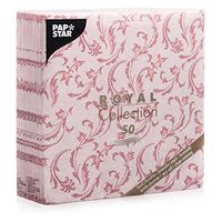 Papstar Cloth-Like Paper Disposable Dinner Napkins, 16”x16” ¼ Fold, 50 Pack, 12 Different Color options, Damascato Design