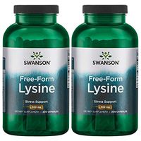 Swanson Free-Form L-Lysine 500 mg 300 Caps 2 Pack
