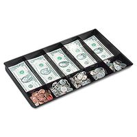 Buddy Products Coin and Bill Tray, 10 Compartments, Plastic, 9.25 x 1.625 x 15.125 Inches, Black (0533-4)