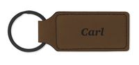 Dimension 9 Laser Engraved, Classic Leatherette Key Ring, Brown (LKR-Carl)