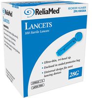 Reliamed Safety Seal Lancets, 28g, 100 per box - Item - ZPL10028A