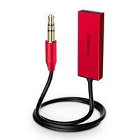 Hagibis Bluetooth Receiver Bluetooth 5.0 Adapter Hands-Free Bluetooth Car Kits AUX Audio 3.5mm Jack Stereo Music Wireless Receiver for Car Speaker Home Built-in Microphone (Red)