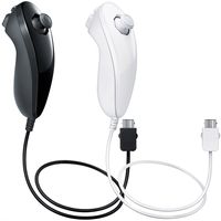 AFUNTA Nunchuck Controllers Compatible Nintendo Wii U, 2 Packs Replacement Compatible WII U Video Game - Black, White