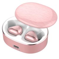Chercherr Sport Bluetooth Earphone, TWS Bluetooth 5.0+EDR Headset Mini Twins True Wireless Earpiece Stereo Noise Reduction Earbud Touch Control in-Ear Headphone with Charging Case (Pink)