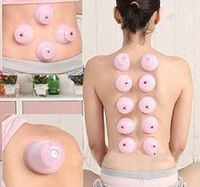 SGirl Silicone Chinese Vacuum Massage Cupping Therapy Suction Cup Anti-Cellulite Set Kit[10pcs Pack Pink]