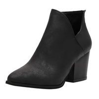 BIKETAFUWY Snakeskin Print Boots Womens Pointed Toe High Chunky Heel Pumps Ankle Boots V Cutout Party Fashion Shoes