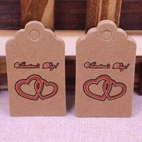 OBELLA BOUTIQUE 5x3cm 100pcs per lot handmade hang tag kraft paper thank you gift tag label for wedding/candy/baby gift products tagging package