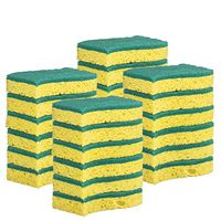 Elite Selection S-Shape Scrub Sponges – Non-Scratch Kitchen Sponges – Heavy Duty Cellulose Scrubbing Sponges for Kitchens, Bathrooms, Housework, and More - [Yellow] - 24 Pack
