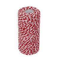 100M Wrap Gift Cotton String Rope Ribbon Twine Cord fit for Christmas Gift Wrapping DIY Arts Crafts Glass Bottle Gift Box Decoration (Red, White)