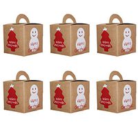 Vidillo Candy Boxes 20 Kraft Paper Cake Box Xmas Party Favor Decorative Packaging Bags Candy Paper Boxes Wrapping Bags Box for Christmas Party Festival Thanksgiving Holiday Wedding Gifts Wrap