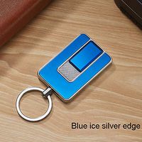 Mopoq Creative USB Electric Wire Charging Lighter Windproof Male Cigarette Lighter Ultra-thin Key Key Ring Lighter Unique Design With Magnetic Buckle Flameless Windproof Electric Lighter Charging Line