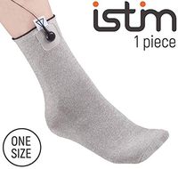 iStim Conductive Sock Package (Including Electrodes Pads) for electrotherapy, Massage - Compatible with TENS/EMS Machine Units - Silver Thread (1 Piece)