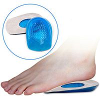 2 Pairs Gel Heel Cups- Best Shoe Inserts for Heel Spurs - Massaging Cushions Provide Foot Relief - Arch Support & Relieving Sore Plantar Fascia Pain - Shock Absorbing for Running