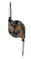 AUVIO 3-Ft. Retractable 1/8" (3.5mm) Cable Golden Dots