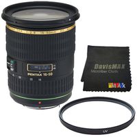 Pentax Zoom Super Wide-Telephoto SMCP-DA* 16-50mm f/2.8 ED AL (IF) SDM Autofocus Lens + 77mm UV Filter + DavisMAX MicroFiber Cloth DavisMAX Bundle