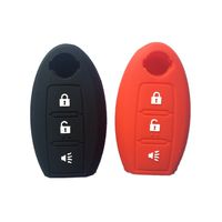 Qty 2 (Black and Red) Qty 2 silicone SMART Remote KEY cover case for NISSAN Murano 370Z Versa Rogue Pathfinder