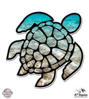 Sea Turtle Beach Ocean - 5" Vinyl Sticker - For Car Laptop I-Pad - Waterproof Decal