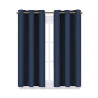 NICETOWN Blackout Draperies Curtains, All Season Thermal Insulated Solid Grommet Top Blackout Curtains/Drapes for Kid's Room (Navy, 1 Pair, 29 x 45 Inch)