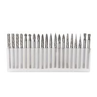 YUFUTOL 20pcs Solid Carbide Burr Set 0.118''（3mm）Shank Tungsten Carbide Rotary Files Burrs with 3mm Cutting Head Diameter Fits Most Rotary Drill Die Grinder for Woodworking,Engraving,Drilling,Carving