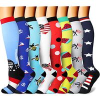 Copper Compression Socks(8 Pairs) for Men & Women 15-20 mmHg is Best Athletic & Medical for Running (12 Black/Grey/Red/Yellow/Orange/Blue/Violet/Cyan, L/XL(US Women 8-15.5/US Men 8-14))
