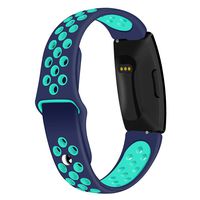 Lintelek Replacement Bands Compatible with Fitbit Inspire HR,Soft Friendly Silicone Wristband,Washable Breathable Straps for Sports Women Men,Small Large (Blue Series 1, Small)