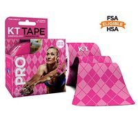 KT Tape Pro Kinesiology Therapeutic Sports Tape, 20 Precut 10 inch Strips, Latex Free, Water Resistance, Pro & Olympic Choice, Pink Argyle