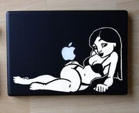 Bikini Girl White Decal for 13" Macbook