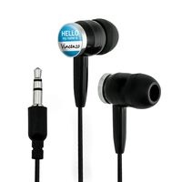Vincenzo Hello My Name is Novelty in-Ear Earbud Headphones - Black