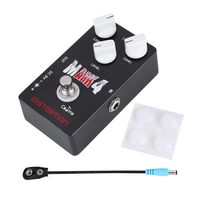 Guitar Distortion Effect Pedal, Guitar Effect Pedal with 9V Battery Connection Cable, Stickers