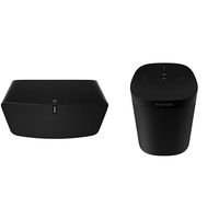 Sonos Play:5 - Ultimate Wireless Smart Speaker - Black Bundle with Sonos One (Gen 2) - Voice Controlled Smart Speaker with Amazon Alexa Built-in - Black