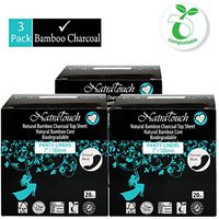 NATRATOUCH ~ COMPOSTABLE ~ Natural Bamboo Charcoal (PANTYLINER- 3 Pack Total 60 Liners)