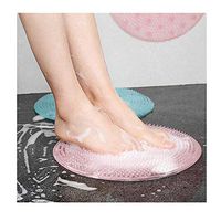 Shower Foot Massager Scrubber with Non-Slip Suction Cups Acupressure Mat Floor Shower Mat Foot Cleaner (Pink)