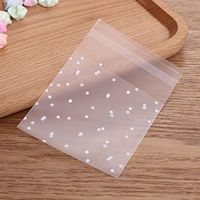 Hustar 200 Pcs White Polka Dot Self Sealing Cello Cellophane Bags Bakery Candle Soap Cookies Poly Bags 10x15cm