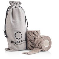 Stretchy Sticky Lifting Athletic Tape - Rigor Gear Flexible Cotton Sports Weightlifting Tape - Premium Finger Tape - Self Adhesive, Use for Boxing, Climbing, Crossfit Tape (Grey, 3 Pack)