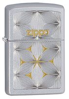Zippo Flower Patten Pocket Lighter, Satin Chrome
