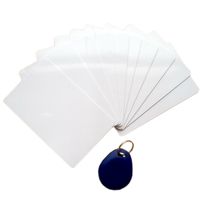 CARD-TECH 10PCs EM4305 125Khz RFID Writable Rewrite Proximity ID Token Tag Key Keyfob Card