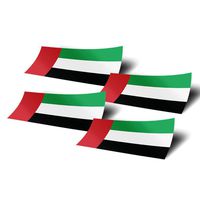 Desert Cactus United Arab Emirates UAE 4 Pack of 4 Inch Wide Country Flag Stickers Decal for Window Laptop Computer Vinyl Car Bumper 4